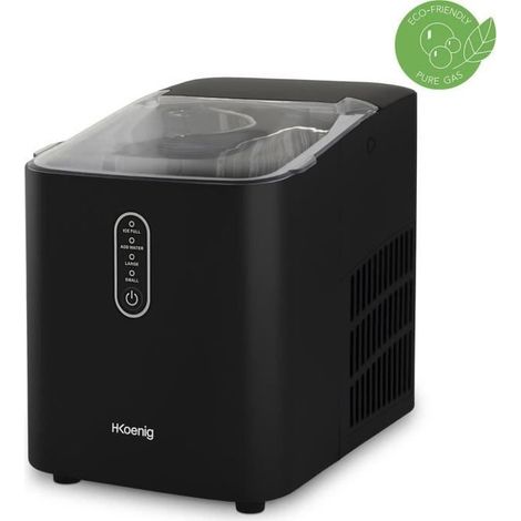 H.Koenig KUB14 Máquina de hielo negra compacta (1/5)