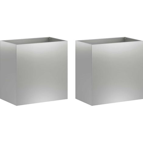 Garten-Pflanzgefäß 2 Stk. Silber 50 x 30 x 40 cm vidaXL