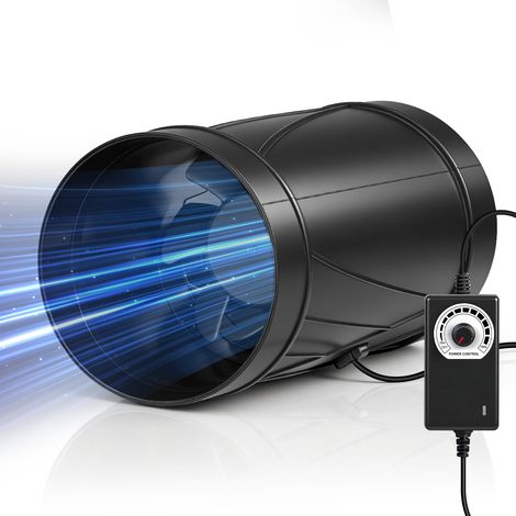 Ventilateur d’extraction 100 mm, moteur DC 7 W, 1450–4500 tr/min, avec télécommande, 130 CFM 24–46 dB Extracteur Aérateur de gaine, Extracteur d’air Conduit pour Cuisine et Garage