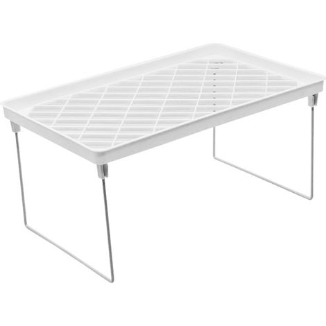 Soavoa Étagère de Comptoir Pliable et Empilable, Organisateur de Cuisine et Salle de Bain en ABS, Rangement Compact pour Épices et Cosmétiques (1/4)