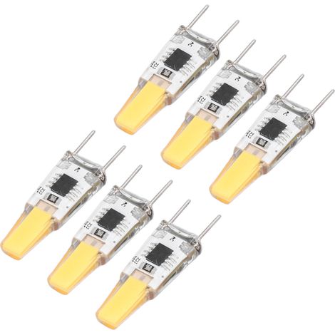 Lot de 6 ampoules LED G8 3W COB dimmables, éclairage à 360°, économie d'énergie, durée de vie de 50 000 heures, pour plafonniers et appliques murales, 100-130 V, blanc chaud (1/5)