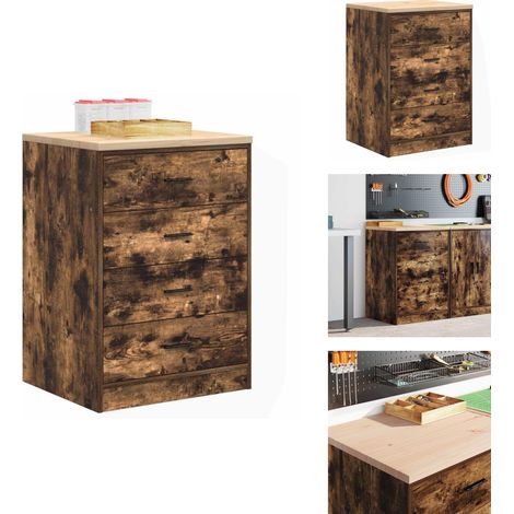 Armoire de rangement de garage chêne fumé 60x51x85 cm bois pin - Armoire De Rangement De Garage - Armoires De Rangement De Garage - Armoire - Armoire De Garage (1/5)
