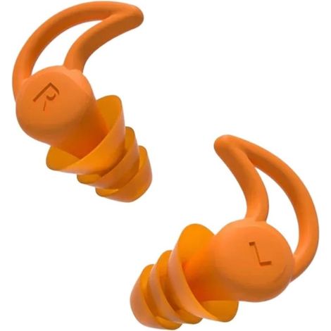 Bouchons d'oreilles en silicone souple – Atténuation du bruit et isolation sonore – Étui de rangement inclus – Adaptés pour dormir et nager – Étanches (Lot de 2 – Orange) (1/5)