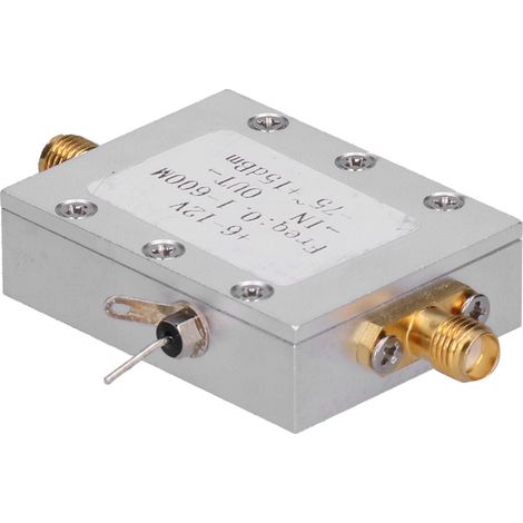 Module de test AD8307 avec détecteur logarithmique, relais intégré et boîtier protecteur, plage de mesure jusqu'à +15dBm, 0.1600M. (1/5)