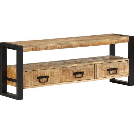 Mueble TV multimedia Estante TV Aparador TV Comedor Salón Dormitorio 120 x 30 x 45 cm Madera maciza de mango marrón 020025845 (1/5)