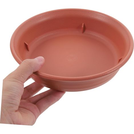 Soucoupe ronde de 28 cm pour pot de fleurs, en résine épaisse, avec bac de récupération d'eau pour plantes d'intérieur et d'extérieur, couleur terre