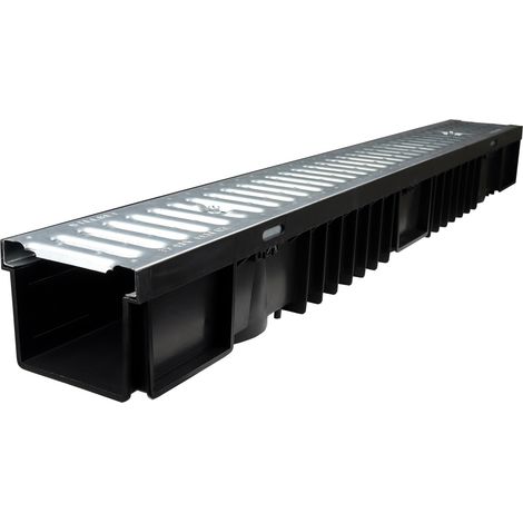 Wovar – Caniveau galvanisé 1000 x 125 x 105 mm – Pour drainage efficace – Installation simple dans jardins et terrasses – Évite les inondations