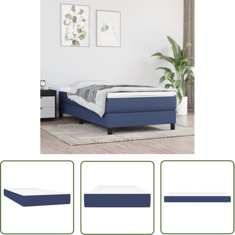 The Living Store Matelas de lit à ressorts ensachés Bleu 90x190x20 cm Tissu - Matelas À Ressorts Ensachés - Matelas Confortable - Matelas Bleu - Matelas Double Personne - Literie (1/5)