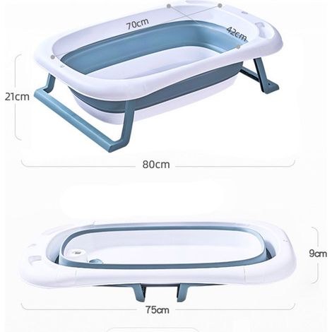 Baignoire bébé pliable avec contrôle de la température, adaptée aux bébés et aux enfants, avec tapis de soutien dorsal. (1/5)
