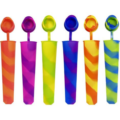 6pcs Moule à glace,Silicone alimentaire,Couvercle étanche,Accessoire cuisine,Réutilisable,Famille