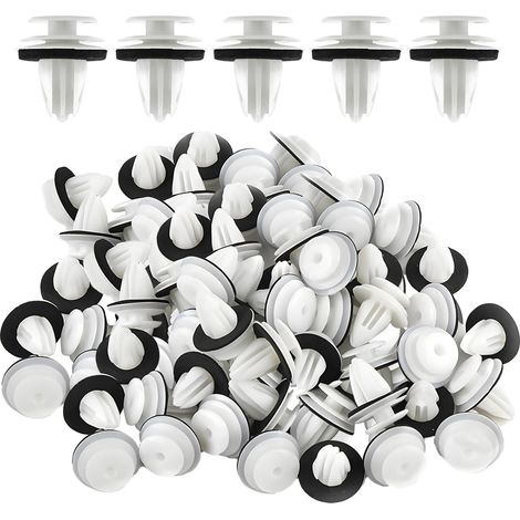 50Pcs Clip de Fixation de Voiture, Universal Retenue Vehicle Clips Rivets Plastique 20.3 18.2mm, Rivet Clip Fixation de Carrosserie Garniture Voitures Panneaux Portes Convient Plupart Véhicules (1/5)