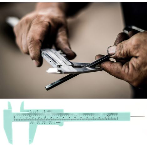 Pied à coulisse à double règle en plastique de haute précision 150 mm, outil de mesure 0,5 mm (vert) (1/5)