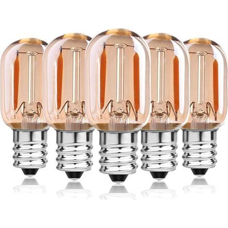 1W E14 Ampoules LED Filament Équivalent 10W, T22 Ampoule four Hotte Aspirante frigo Lustre Cristal, Lampe de Sel, Veilleuse Enfants, Tubulaire Blanc Chaud 2200K, Non Dimmable Decorativ (1/4)