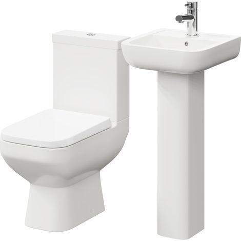 Sirus 400mm Full Pedestal Basin and Toilet Suite (1/5)