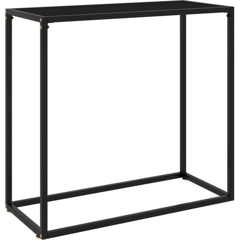 vidaXL Tavolo Consolle Nero 80x35x75 cm in Vetro Temperato