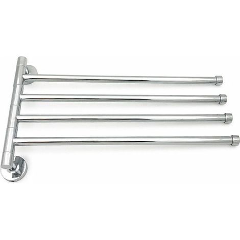 Green Mobility-Porteserviettes Salle de Bain avec 4 Barres 180°Rotatives SècheServiettes en acier inoxydable 34CM Porte Serviette murale SècheServiettes pour Salle de Bain Cuisine LavaboArgent. (1/3)