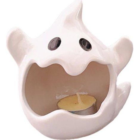 Bougeoir Fantôme - Bougeoir Chauve-souris Halloween en Céramique - Décoration Intérieure Extérieure - Lot de 1 (1/5)