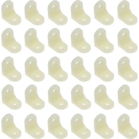Lot de 30 équerres en forme de L - 23 mm x 17 mm - Angle de 90 degrés - Connecteurs en bois pour bibliothèque, fenêtre, chaise, table - Beige (1/5)