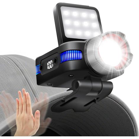 APEX Lampe Frontale Rechargeable LED Ultra Puissante, 5 Mode avec Détecteur de Mouvement, Zoomable Angle Réglable de 180° Lampe (1/5)