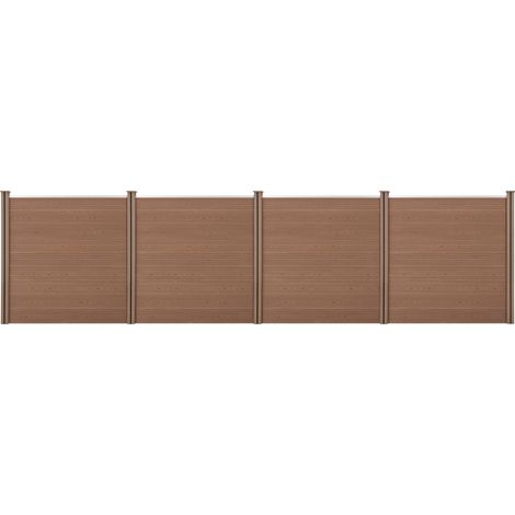 Recinzione in WPC per Giardino Staccionata Frangivista Alta 183 cm Lunga 705 cm Marrone NEU.HOLZ