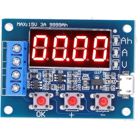 Testeur de Batterie 18650, Contrôleur de Capacité Lithium 12V avec Affichage LED, DC 4.5‑6V