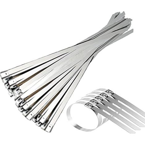 Collier de Serrage Inox 500 10mm, Serflex Inox, 30 Pièces Attache Câble en Acier Inoxydable, Pour Enroulement D'échappement, Câbles Groupés, Entretenir les Clôtures - 50010mm 30PCS (1/5)