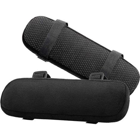 Coussins d'accoudoirs de chaise, 2 coussins de coude souples en mousse - Noir