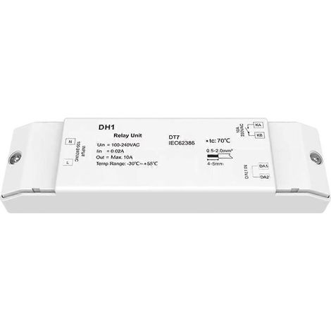 Relais AC DH1 AC110V-240V 1CHx10A Variateur 1 canal Sortie à contact sec certifiée DALI-2 pour éclairage LED (1/5)
