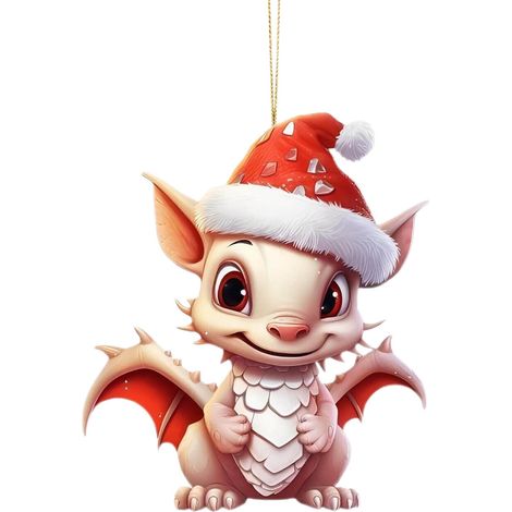 Ornement De Noël Dinosaure - Pendeloque Acrylique 8 cm - Décoration Arbre De Noël Voiture Intérieure - Lot De 1 (1/5)