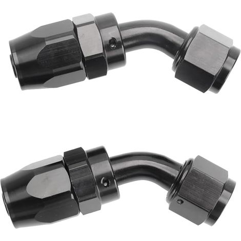 Confezione da 2 tappi terminali girevoli a 45 gradi per tubo flessibile in polietilene intrecciato 8AN, colore nero (1/5)