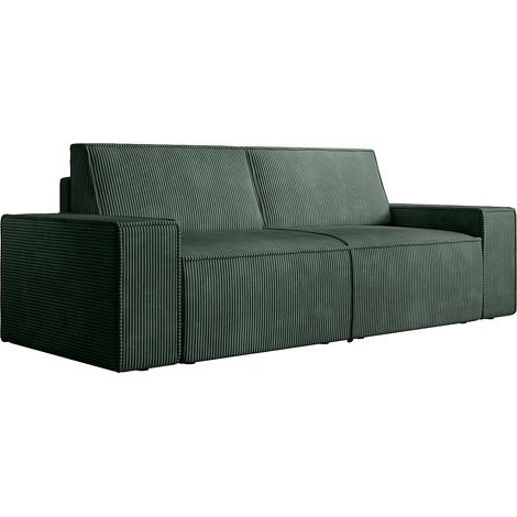 Divano 3 posti in Velluto a coste Verde - AMELIA