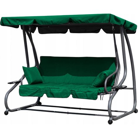 Klappbare gartenschaukel 2in1 kissen grun