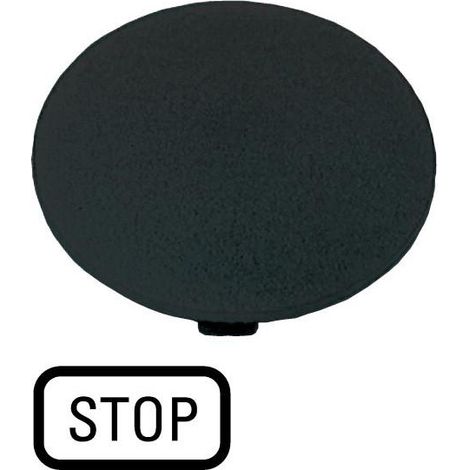 Étiquette bouton ' coup de poing ' noir STOP EATON M22-XDP-S-GB0