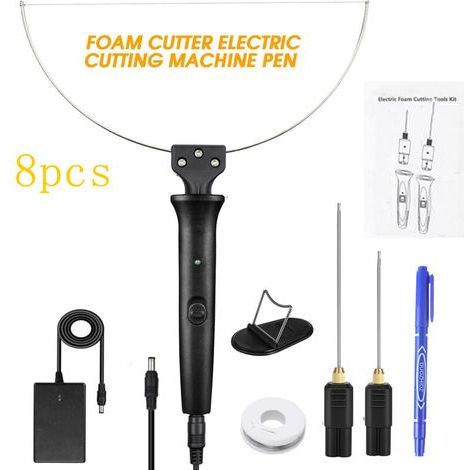 8 pièces Coupeur de mousse électrique 3 en 1 Stylo de coupe 220V 18W Coupeur de mousse chauffant (1/4)