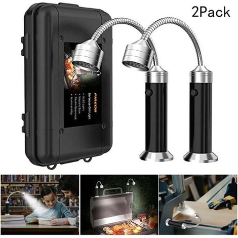 Lot de 2 lampes de travail LED flexibles, rotation à 360°, aluminium, noir (1/5)