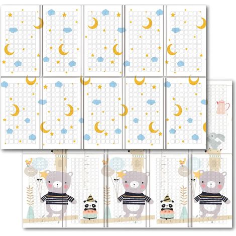 Tappeto Pieghevole Bambini 200x150 Antiscivolo Imbottito Doppia Grafica
