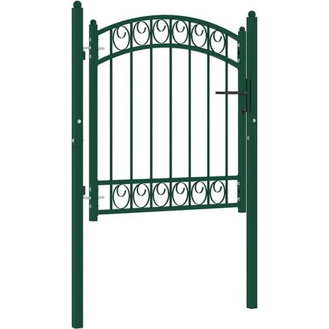 Portail arqué EMMEN, acier, 100 x 86 cm, vert