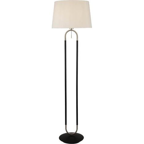 Lampadaire, 1 lumiere, metal alu, matt noir (1/3)