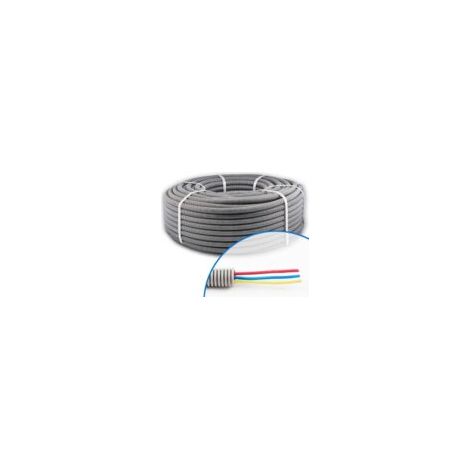 Gaine électrique préfilée 3G2.5 R/B/VJ – Ø 20 mm – Couronne de 100 m – Polypropylène auto-extinguible et non propagateur de flamme – Cable Courant Fort (1/3)