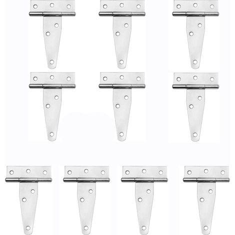 Charnières T blanc zinc avec vis 3 pouces 10pcs (1/5)