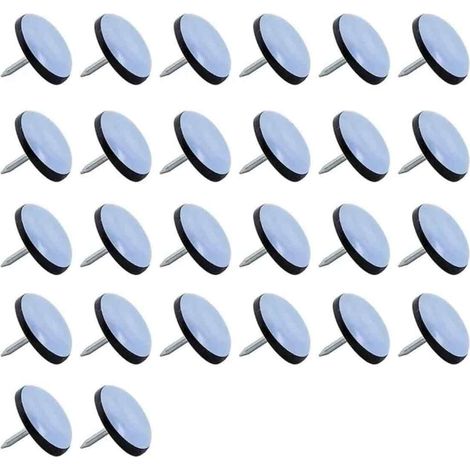 Patins En Téflon - Diamètre 25 mm - Pour Meubles Et Chaises - Fixation Par Clouage - Lot De 26 Pièces (1/5)