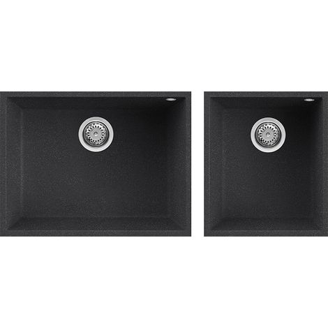 Lavello Elleci da incasso Quadra 210 Sottotop Granitek Nero Pietra LGQ21054BSO (1/2)