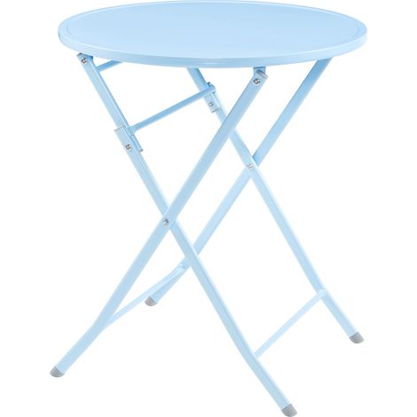 Tavolo da giardino pieghevole 71 x 62 cm azzurro cielo 030011035