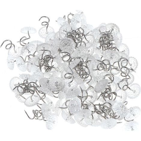 100 clous de fixation antidérapants à tête plastique torsadée, sans traces, pour housses de meubles et jupes de lit (1/4)