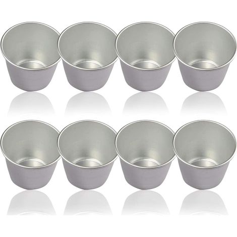 Moule à Pudding, Lot de 8 cuves à pudding en aluminium Pour Moules à Muffins, ufs, Moule à Tarte, Cuvettes, Bassins Pour la Cuisine en Bricolage, (1/5)