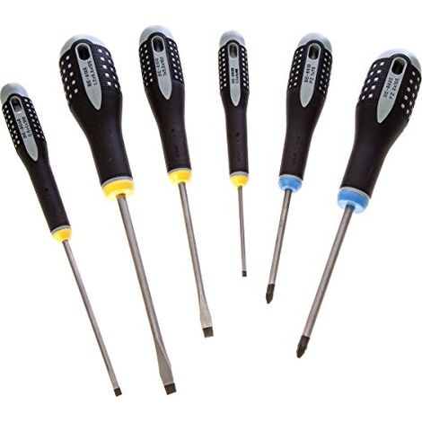 Bahco Ergo Officina e meccanica Kit cacciaviti 6 parti Taglio, Croce Pozidriv (1/4)