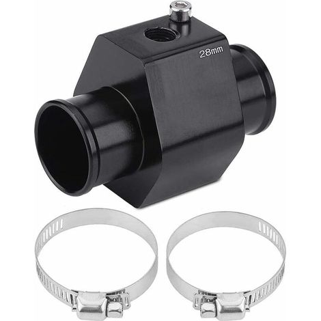Capteur de température d’eau 28mm avec adaptateur de sonde, raccord de tuyau radiateur pour voiture, jauge universelle aluminium (1/4)