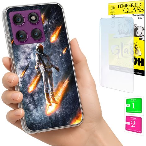Funda para Motorola Edge 60 Pro con carcasa trasera y cristal 9H. (1/5)