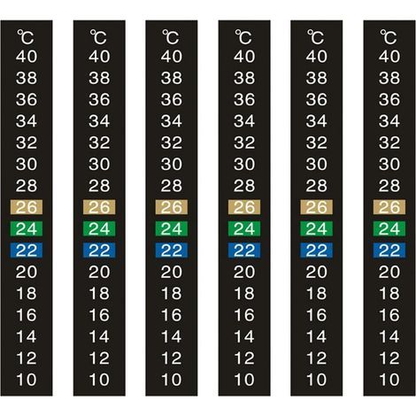 (10 à 40 °C)Lot de 6 autocollants de température de l'eau, à induction, thermomètre numérique d'aquarium, convient pour la position des tortues, reptiles et poissons d'ornemen (1/5)