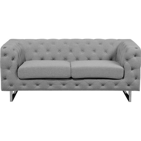 Sofa 2 Seater VISSLAND Fabric Light Grey (1/5)